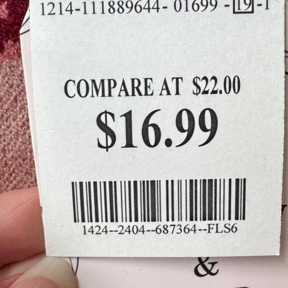 NWT Cropped Pink Floral Off-Shoulder Puff Sleeve Sweater XS - Picture 8 of 8